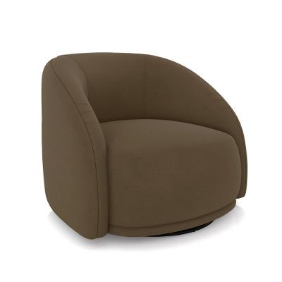 Poltrona Decorativa Jenny G45 Giratória Veludo Marrom para Sala de Estar Gran Belo