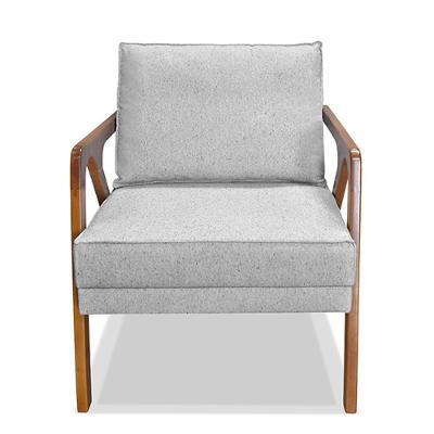 Poltrona Decorativa Frida Luxo Linho Rústico Grigio G63 Conforto para Sala Cinza Gran Belo