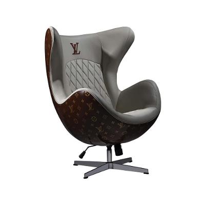 Poltrona Decorativa Egg Chair Lv Branco-marsala G53 Estrutura Plástico Gran Belo