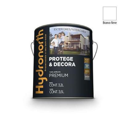 Tinta Acrílica Premium Fosca Protege e Decora Branco Neve 3,6L Hydronorth