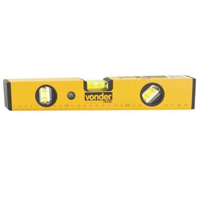 Nível de Alumínio com Base Magnética 14 3535100140 para Nivelamento Vertical Horizontal e 45 graus  Vonder