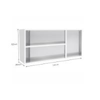 Armário Aéreo p/ Cozinha Origens 7009 3 Portas c/Vidro 120cm Branco/Areia - Bertolini - 3