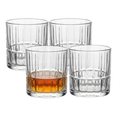 Jogo 4 Copos para Whisky Cristalle CPBX-074 Vidro Baixo 310ML Transparente Hauskraft