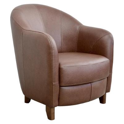 Poltrona Decorativa Kairós G03 Sala de Estar Couro Caramelo com Pés Palito Gran Belo