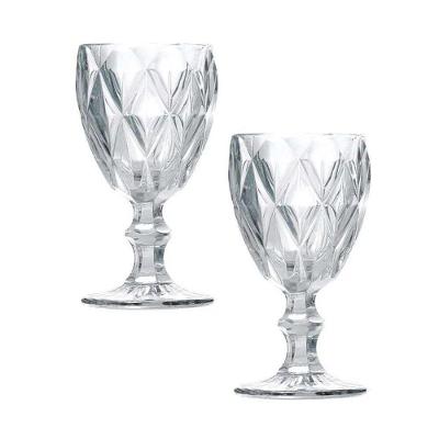 Jogo 2 Taças de Vidro Diamond para Água e Vinho 325ML Transparente Lyor