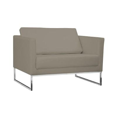Poltrona Decorativa Julia G15 Couro Sintético com Encosto Confortável Bege Gran Belo