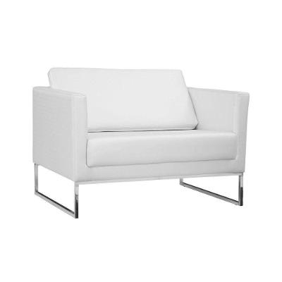 Poltrona Decorativa Julia G15 106cm em Couro Sintético Confortável Branco Gran Belo
