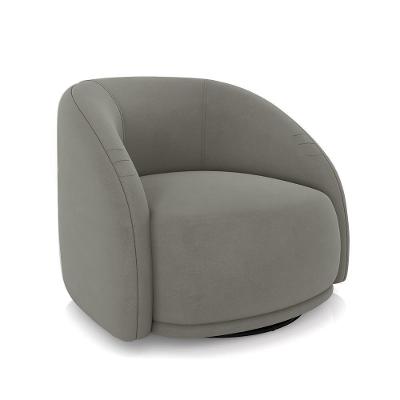 Poltrona Decorativa Jenny G45 Giratória Veludo Cinza Base Metal Preto Gran Belo