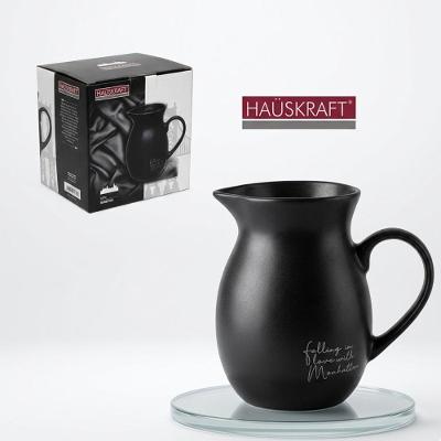 Jarra de Cerâmica Manhattan 1L com Acabamento Sofisticado para Mesa Preta Hauskraft