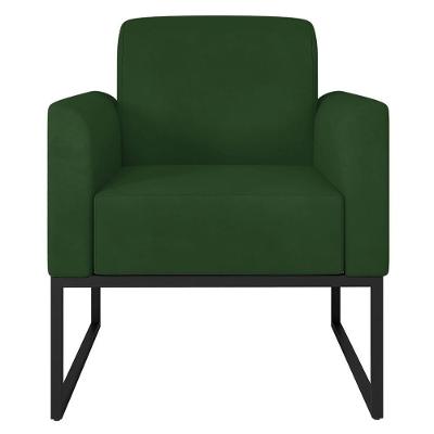 Poltrona Decorativa Isabella Suede Verde Preto G19 para Sala de Estar Gran Belo