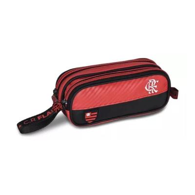 Estojo Duplo Clio Style Fla24624f 2 Divisórias 21x9x6cm em Poliéster Vermelho