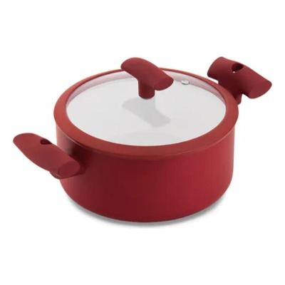 Caçarola de Alumínio com Revestimento Cerâmica 5L Vermelho com Tampa Hercules