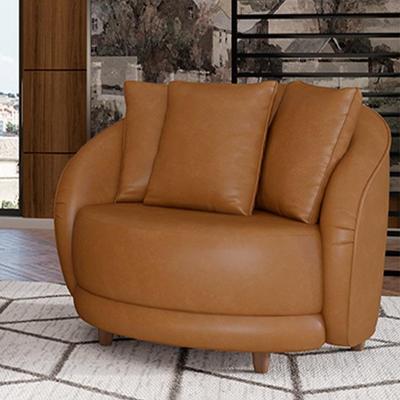 Poltrona Decorativa Galáxia G45 Pu Corino com Almofadas Caramelo Gran Belo