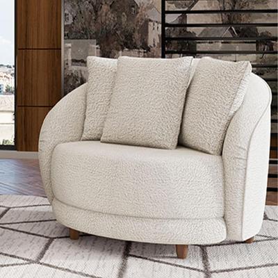 Poltrona Decorativa Galáxia G45 com Almofadas Boucle Branco Gran Belo