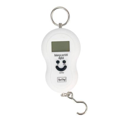 Balança Digital 50kg Portátil com Gancho para Bagagem Preto e Branco Top Rio Comercial
