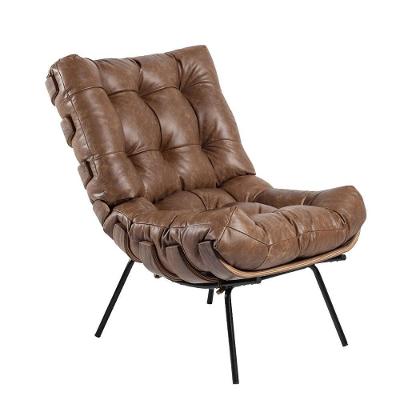 Poltrona Decorativa Costela Sala de Estar Couro Mel G34 Gran Belo