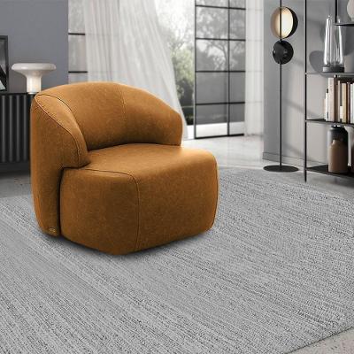 Poltrona Decorativa Charlote G88 Couro Caramelo Manchado para Sala de Estar Gran Belo