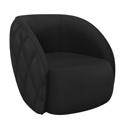 Poltrona Decorativa Clarke G45 Pu para Sala de Estar Preto Gran Belo
