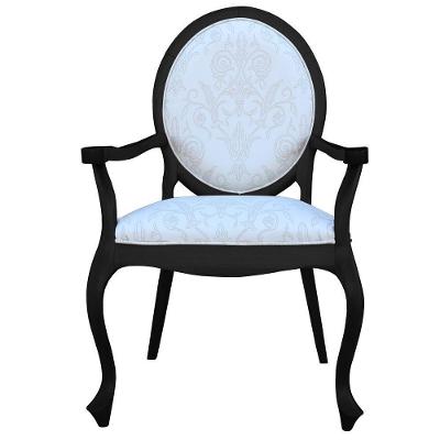 Poltrona Decorativa Adrie Sarja Sala de Estar Bege-preto Fosco G36 Gran Belo