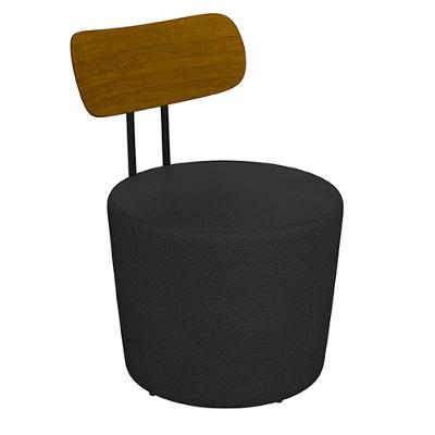 Poltrona Decorativa Addams Pu Preto G45 com Assento Macio para Sala de Estar Gran Belo