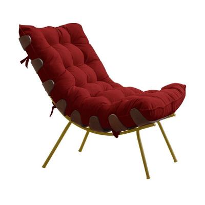 Poltrona Decorativa Abel G41 para Sala de Estar em Veludo Vermelho Gran Belo