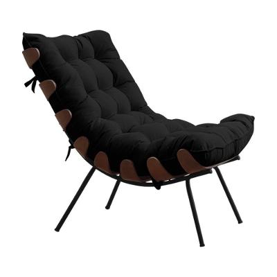 Poltrona Decorativa Abel G41 para Sala de Estar em Veludo Preto Gran Belo