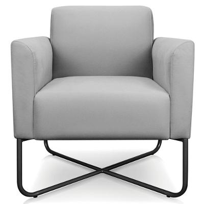 Poltrona Decorativa Isabella Base X Suede para Sala de Estar Cinza-preto G19 Gran Belo