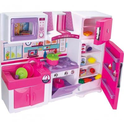 Cozinha de Brinquedo Infantil Conjunto Completo Rosa Lua de Cristal