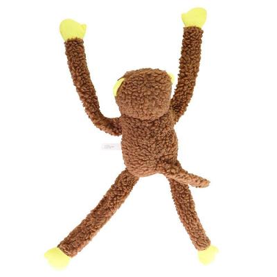 Brinquedo para Pet Grande Napi Macaco Mordedor Marrom e Amarelo em Poliéster e Algodão 37cm 01un