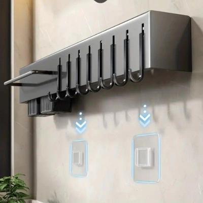 Suporte Organizador de Utensílios com 6 Ganchos em Aço Inox para Cozinha Cinza Top Rio Comercial