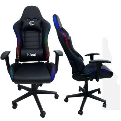 Cadeira Gamer Giratória com Luzes Rgb com Controle Remoto e Estrutura de Metal Reforçado Preto