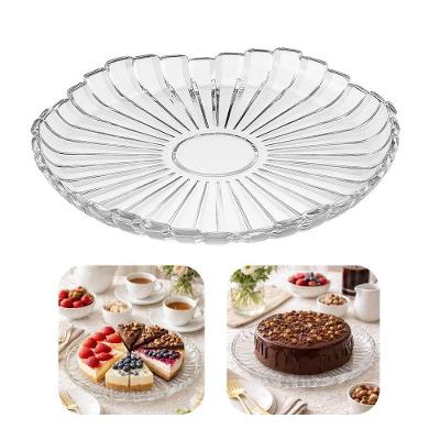 Boleira Prato Porta Bolo Milan 29cm Vidro Transparente Liso Resistente em Casa Tem