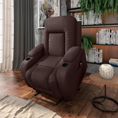 Poltrona Reclinável Gambon G31 com Massagem Aquecimento Pu Marrom Chocolate Gran Belo