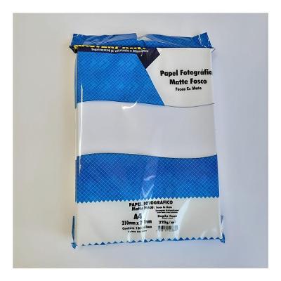 Papel Fotográfico Fosco Masterprint 220g Formato A4 Pacote 100 Folhas Branco