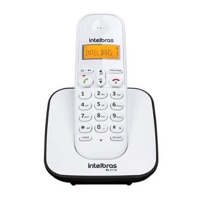 Telefone sem Fio Intelbras TS 3110 com Identificador de Chamadas Preto e Branco