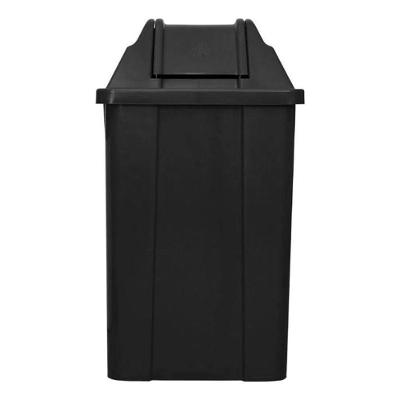 Lixeira Quadrada 100L Q100p Polipropileno com Tampa Vai-vem Cinza JSN