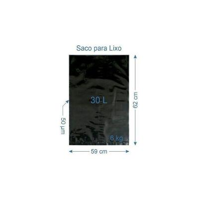 Saco para Lixo 30L Plástico Reforçado Preto 400 Unidades Higipack