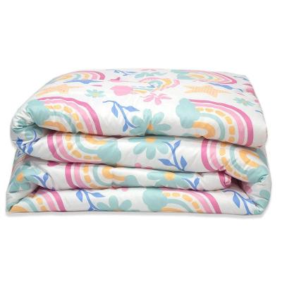 Edredom Alegria Infantil Solteiro 200 Fios Micropercal Poliéster Arco Iris Enxovais Aquarela