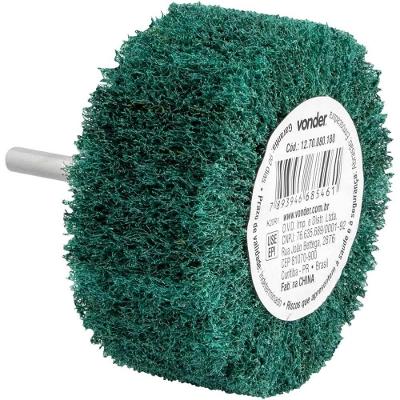 Roda Abrasiva com Haste 80mm X 35mm Grão 180 para Acabamento Médio Verde Vonder