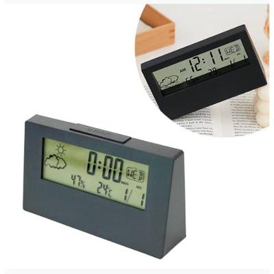 Relógio Despertador Digital de Mesa Top Rio Comercial com Visor LCD e Alarme Snooze Branco