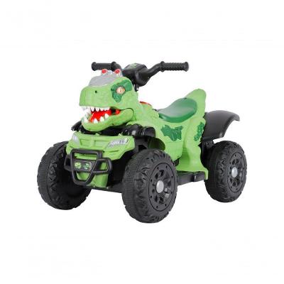 Quadriciclo Elétrico Infantil 6V Dinossauro Rex com Luzes e Painel Usb Verde Unitoys