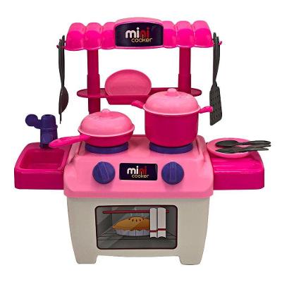 Mini Fogão Infantil com Acessórios Pia e Mesa Removíveis para Brincar Bs Toys