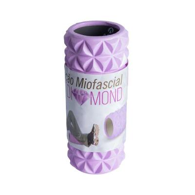 Rolo de Liberação Miofascial Diamond para Massagem Muscular Lilás e Preto Acte Sports