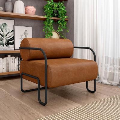 Poltrona Decorativa Polatsk G33 para Sala de Estar em Couro Sintético Caramelo Gran Belo