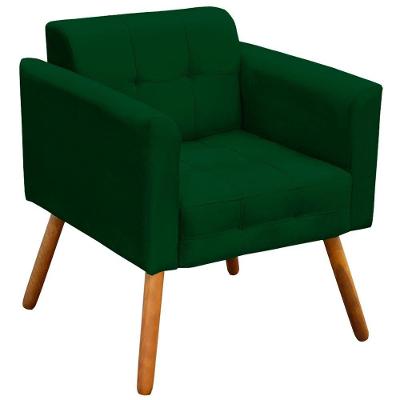Poltrona Decorativa Karen Suede Confortável Verde G19 Gran Belo