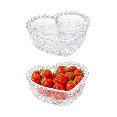Jogo 2 Bowl de Vidro Coração Balls Porta Objetos Transparente Lyor 290ML