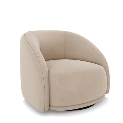 Poltrona Decorativa Jenny G45 Giratória Veludo Bege Gran Belo