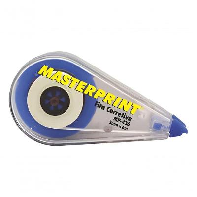 Fita Corretiva Masterprint Mp436 5mm X 6m Unidade para Uso Escolar Branco