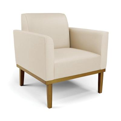 Poltrona Decorativa Isabella G19 Corino com Espuma D-23 Bege Gran Belo