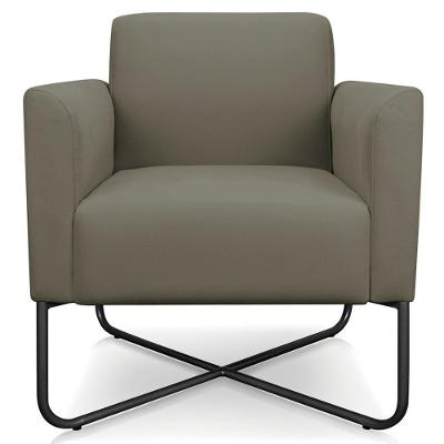 Poltrona Decorativa Isabella Base X Suede Nude-preto G19 para Sala de Estar Gran Belo